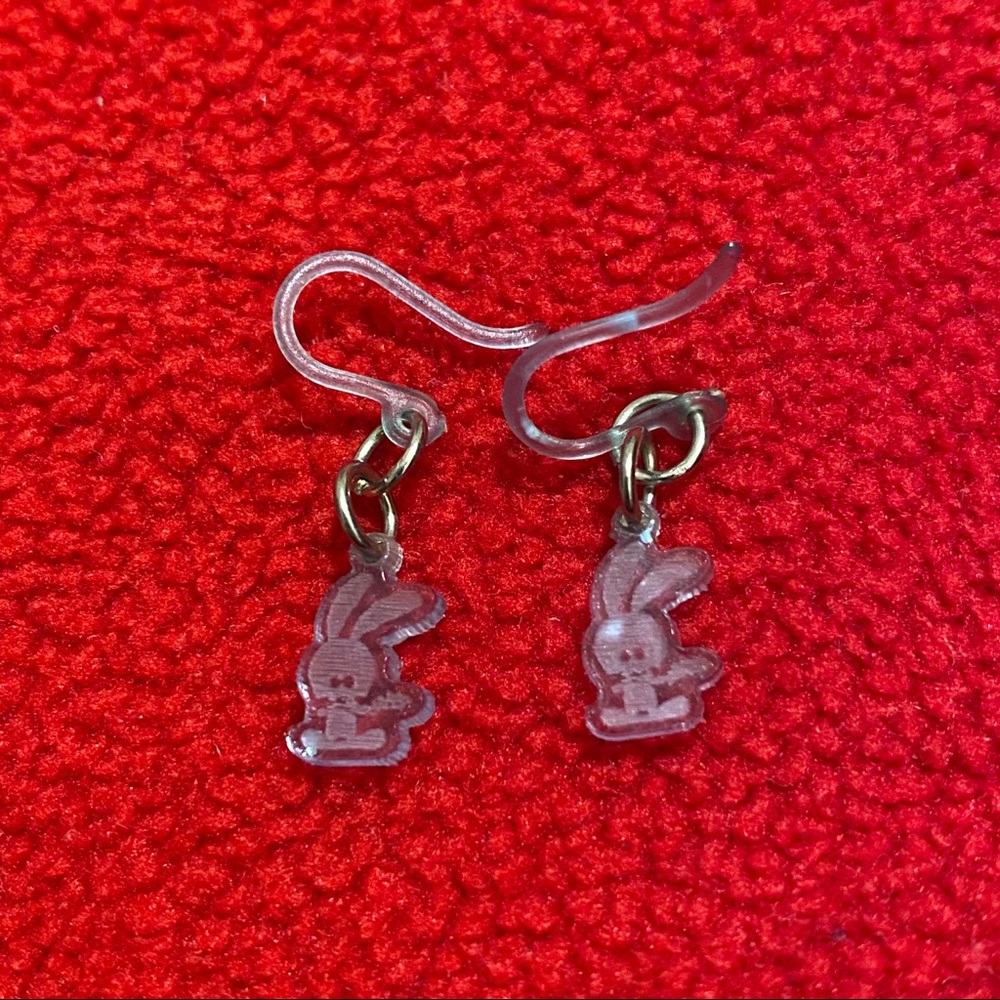 Cute bunny earrings blue